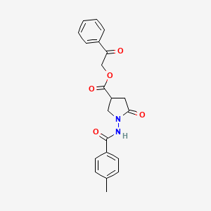 2-Oxo-2-phenylethyl 1-{[(4-methylphenyl)carbonyl]amino}-5-oxopyrrolidine-3-carboxylate