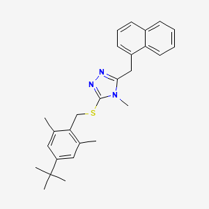 3-[(4-tert-butyl-2,6-dimethylbenzyl)sulfanyl]-4-methyl-5-(naphthalen-1-ylmethyl)-4H-1,2,4-triazole