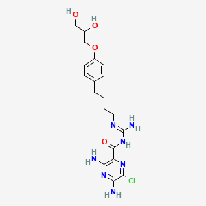 molecular formula C19H26ClN7O4 B1246128 552-02 Free base CAS No. 587879-32-1