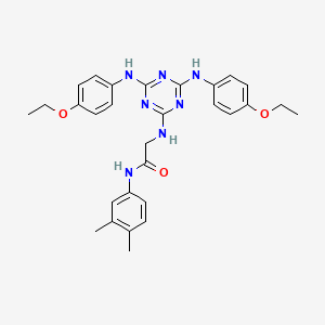 N~2~-{4,6-bis[(4-ethoxyphenyl)amino]-1,3,5-triazin-2-yl}-N-(3,4-dimethylphenyl)glycinamide