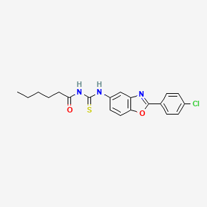 N-{[2-(4-chlorophenyl)-1,3-benzoxazol-5-yl]carbamothioyl}hexanamide