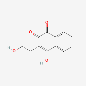 molecular formula C12H10O4 B1246140 2-Hydroxy-3-(2-hydroxyethyl)naphthalene-1,4-dione 