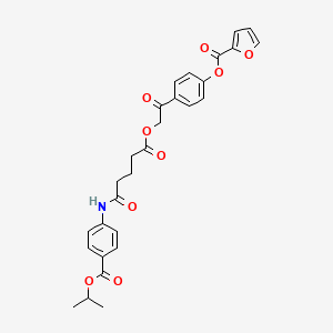 4-({[5-Oxo-5-({4-[(propan-2-yloxy)carbonyl]phenyl}amino)pentanoyl]oxy}acetyl)phenyl furan-2-carboxylate