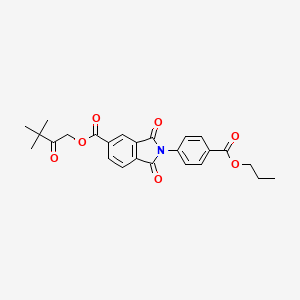 3,3-dimethyl-2-oxobutyl 1,3-dioxo-2-[4-(propoxycarbonyl)phenyl]-2,3-dihydro-1H-isoindole-5-carboxylate