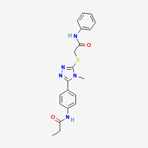 N-[4-(4-methyl-5-{[2-oxo-2-(phenylamino)ethyl]sulfanyl}-4H-1,2,4-triazol-3-yl)phenyl]propanamide