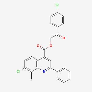 2-(4-Chlorophenyl)-2-oxoethyl 7-chloro-8-methyl-2-phenylquinoline-4-carboxylate