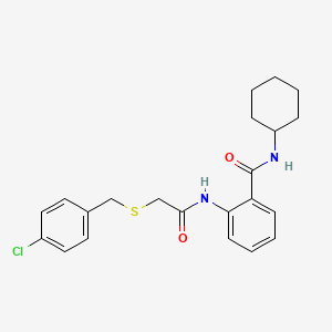 2-({[(4-chlorobenzyl)sulfanyl]acetyl}amino)-N-cyclohexylbenzamide