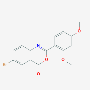 molecular formula C16H12BrNO4 B12461478 6-Bromo-2-(2,4-dimethoxyphenyl)-3,1-benzoxazin-4-one 