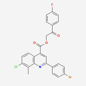 2-(4-Fluorophenyl)-2-oxoethyl 2-(4-bromophenyl)-7-chloro-8-methylquinoline-4-carboxylate