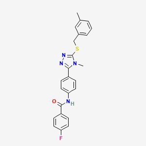 4-fluoro-N-(4-{4-methyl-5-[(3-methylbenzyl)sulfanyl]-4H-1,2,4-triazol-3-yl}phenyl)benzamide