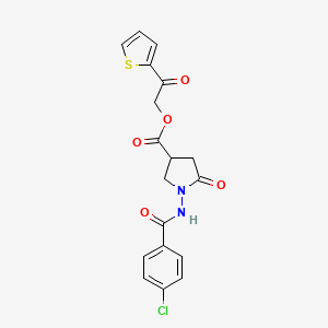 2-Oxo-2-(thiophen-2-yl)ethyl 1-{[(4-chlorophenyl)carbonyl]amino}-5-oxopyrrolidine-3-carboxylate