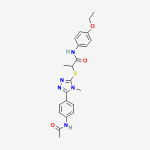 2-({5-[4-(acetylamino)phenyl]-4-methyl-4H-1,2,4-triazol-3-yl}sulfanyl)-N-(4-ethoxyphenyl)propanamide