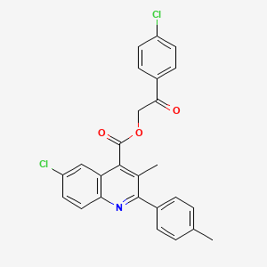 2-(4-Chlorophenyl)-2-oxoethyl 6-chloro-3-methyl-2-(4-methylphenyl)quinoline-4-carboxylate