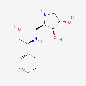 molecular formula C13H20N2O3 B1246181 (2R,3R,4S)-2-({[(1S)-2-羟基-1-苯乙基]氨基}甲基)吡咯烷-3,4-二醇 