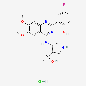 4-Fluoro-2-(4-(((3S,4R)-4-(2-hydroxypropan-2-yl)pyrrolidin-3-yl)amino)-6,7-dimethoxyquinazolin-2-yl)phenol hydrochloride