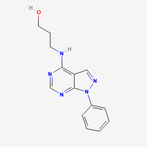 3-({1-Phenylpyrazolo[3,4-D]pyrimidin-4-YL}amino)propan-1-OL