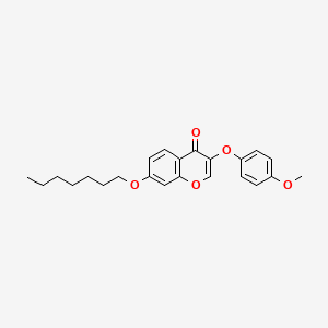 7-(Heptyloxy)-3-(4-methoxyphenoxy)chromen-4-one