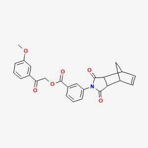 2-(3-methoxyphenyl)-2-oxoethyl 3-(1,3-dioxo-1,3,3a,4,7,7a-hexahydro-2H-4,7-methanoisoindol-2-yl)benzoate