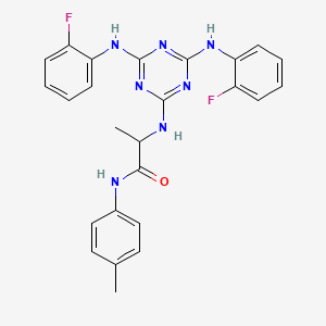 N~2~-{4,6-bis[(2-fluorophenyl)amino]-1,3,5-triazin-2-yl}-N-(4-methylphenyl)alaninamide