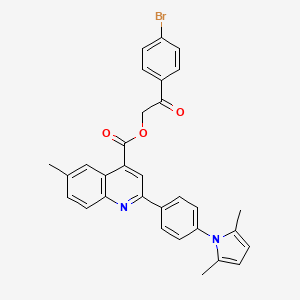 2-(4-bromophenyl)-2-oxoethyl 2-[4-(2,5-dimethyl-1H-pyrrol-1-yl)phenyl]-6-methylquinoline-4-carboxylate