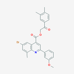 2-(3,4-Dimethylphenyl)-2-oxoethyl 6-bromo-2-(3-methoxyphenyl)-8-methylquinoline-4-carboxylate