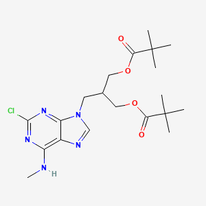 molecular formula C20H30ClN5O4 B1246216 2,2-二甲基丙酸 3-(2-氯-6-甲基氨基嘌呤-9-基)-2-(2,2-二甲基丙酰氧基甲基)-丙酯 CAS No. 491611-55-3