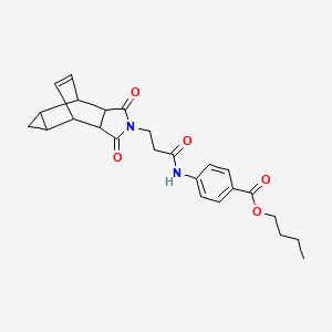 butyl 4-{[3-(1,3-dioxooctahydro-4,6-ethenocyclopropa[f]isoindol-2(1H)-yl)propanoyl]amino}benzoate