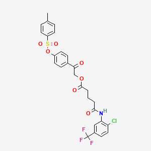 2-(4-{[(4-Methylphenyl)sulfonyl]oxy}phenyl)-2-oxoethyl 5-{[2-chloro-5-(trifluoromethyl)phenyl]amino}-5-oxopentanoate