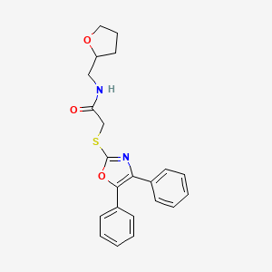 2-[(4,5-diphenyl-1,3-oxazol-2-yl)sulfanyl]-N-(oxolan-2-ylmethyl)acetamide