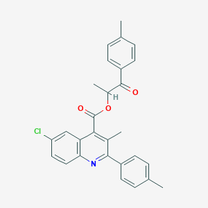 1-(4-Methylphenyl)-1-oxopropan-2-yl 6-chloro-3-methyl-2-(4-methylphenyl)quinoline-4-carboxylate