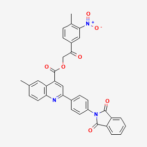 2-(4-methyl-3-nitrophenyl)-2-oxoethyl 2-[4-(1,3-dioxo-1,3-dihydro-2H-isoindol-2-yl)phenyl]-6-methylquinoline-4-carboxylate