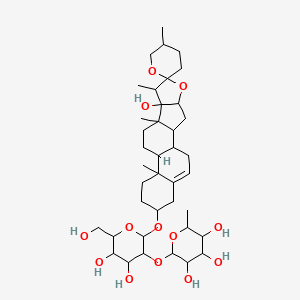 2-[4,5-Dihydroxy-6-(hydroxymethyl)-2-(8-hydroxy-5',7,9,13-tetramethylspiro[5-oxapentacyclo[10.8.0.02,9.04,8.013,18]icos-18-ene-6,2'-oxane]-16-yl)oxyoxan-3-yl]oxy-6-methyloxane-3,4,5-triol