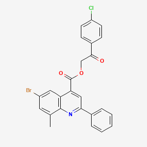 2-(4-Chlorophenyl)-2-oxoethyl 6-bromo-8-methyl-2-phenylquinoline-4-carboxylate