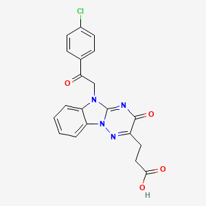 3-{5-[2-(4-Chlorophenyl)-2-oxoethyl]-3-oxo-3,5-dihydro[1,2,4]triazino[2,3-a]benzimidazol-2-yl}propanoic acid