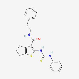 2-[(phenylcarbamothioyl)amino]-N-(2-phenylethyl)-5,6-dihydro-4H-cyclopenta[b]thiophene-3-carboxamide