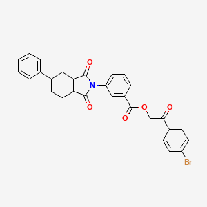 2-(4-bromophenyl)-2-oxoethyl 3-(1,3-dioxo-5-phenyloctahydro-2H-isoindol-2-yl)benzoate