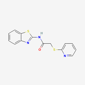 N-(1,3-benzothiazol-2-yl)-2-(pyridin-2-ylsulfanyl)acetamide