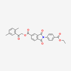 2-(2,5-dimethylphenyl)-2-oxoethyl 2-[4-(ethoxycarbonyl)phenyl]-1,3-dioxo-2,3-dihydro-1H-isoindole-5-carboxylate