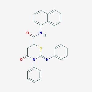 (2Z)-N-(naphthalen-1-yl)-4-oxo-3-phenyl-2-(phenylimino)-1,3-thiazinane-6-carboxamide