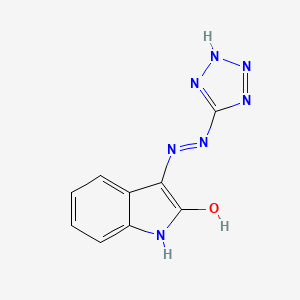 molecular formula C9H7N7O B12462464 (3E)-3-[2-(1H-tetrazol-5-yl)hydrazinylidene]-1,3-dihydro-2H-indol-2-one 