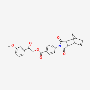 2-(3-methoxyphenyl)-2-oxoethyl 4-(1,3-dioxo-1,3,3a,4,7,7a-hexahydro-2H-4,7-methanoisoindol-2-yl)benzoate