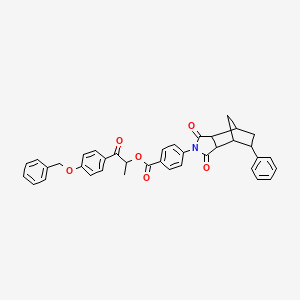 1-[4-(benzyloxy)phenyl]-1-oxopropan-2-yl 4-(1,3-dioxo-5-phenyloctahydro-2H-4,7-methanoisoindol-2-yl)benzoate