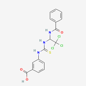 3-[({2,2,2-Trichloro-1-[(phenylcarbonyl)amino]ethyl}carbamothioyl)amino]benzoic acid