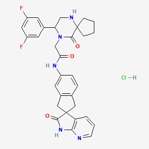 2-[8-(3,5-difluorophenyl)-10-oxo-6,9-diazaspiro[4.5]decan-9-yl]-N-{2'-oxo-1,3-dihydro-1'H-spiro[indene-2,3'-pyrrolo[2,3-b]pyridin]-6-yl}acetamide hydrochloride