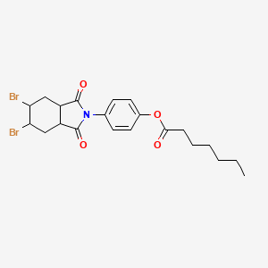 4-(5,6-dibromo-1,3-dioxooctahydro-2H-isoindol-2-yl)phenyl heptanoate