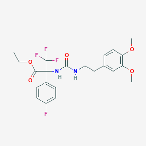 ethyl N-{[2-(3,4-dimethoxyphenyl)ethyl]carbamoyl}-3,3,3-trifluoro-2-(4-fluorophenyl)alaninate