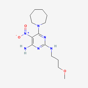 6-(azepan-1-yl)-N~2~-(3-methoxypropyl)-5-nitropyrimidine-2,4-diamine