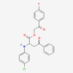 molecular formula C24H19ClFNO4 B12462661 2-(4-Fluorophenyl)-2-oxoethyl 2-[(4-chlorophenyl)amino]-4-oxo-4-phenylbutanoate 