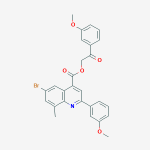 2-(3-Methoxyphenyl)-2-oxoethyl 6-bromo-2-(3-methoxyphenyl)-8-methylquinoline-4-carboxylate