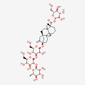 [(2S,3R,4S,5S,6R)-3,4,5-trihydroxy-6-(hydroxymethyl)oxan-2-yl] (1S,4S,5R,9S,10R,13R)-13-[(2S,3R,4S,5R,6R)-4-[(2S,3R,4S,5S,6R)-4,5-dihydroxy-6-(hydroxymethyl)-3-[(2S,3R,4R,5R,6S)-3,4,5-trihydroxy-6-methyloxan-2-yl]oxyoxan-2-yl]oxy-3,5-dihydroxy-6-(hydroxymethyl)oxan-2-yl]oxy-5,9-dimethyl-14-methylidenetetracyclo[11.2.1.01,10.04,9]hexadecane-5-carboxylate